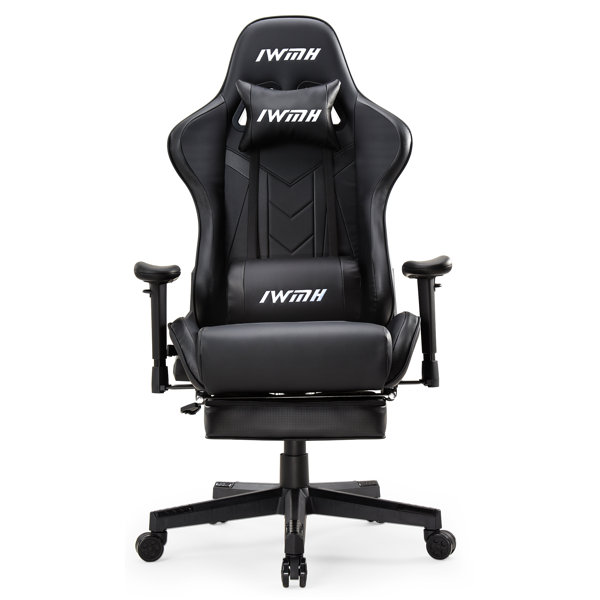 IWMH Adjustable Reclining Ergonomic Faux Leather Swiveling PC & Racing